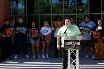 Imer Cespedes-Alvarado, founder of The Youth Voice of Nevada, demands action to end gun violenc ...