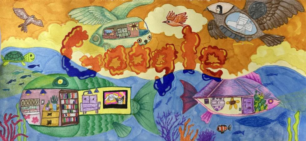 This image provided by Google shows a submission by Ruby Wang, a student at Bonner Elementary S ...