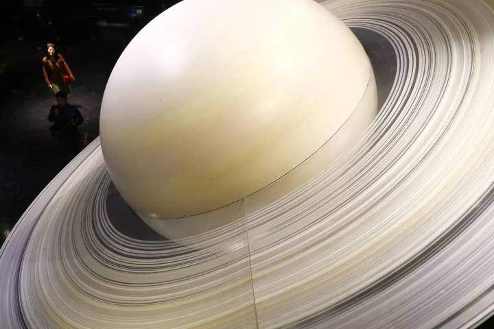 A display of the solar system at the Griffith Observatory. (Luis Sinco/Los Angeles Times/TNS)