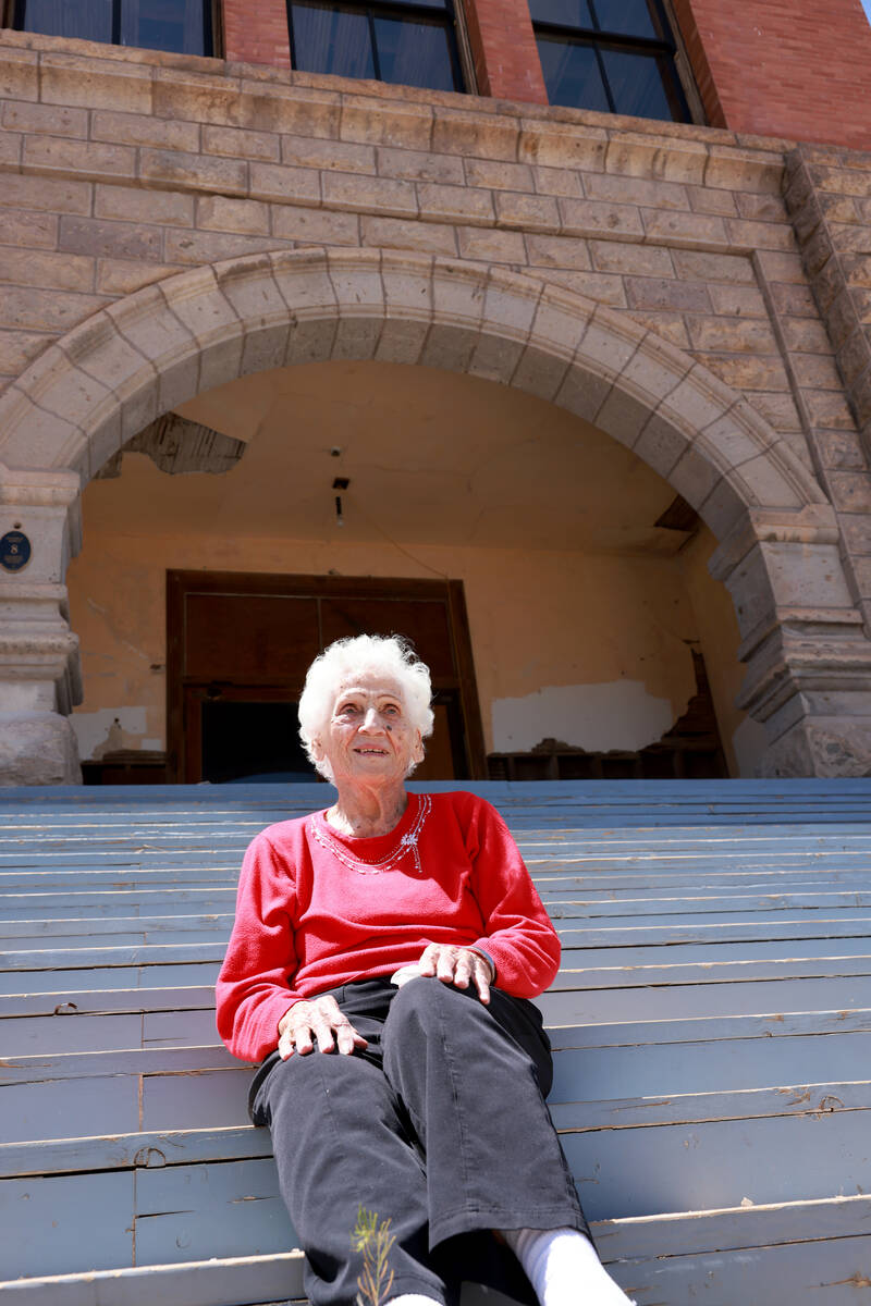 Helen McLeod, who was born and raised in the former boomtown of Goldfield, poses for a photo at ...