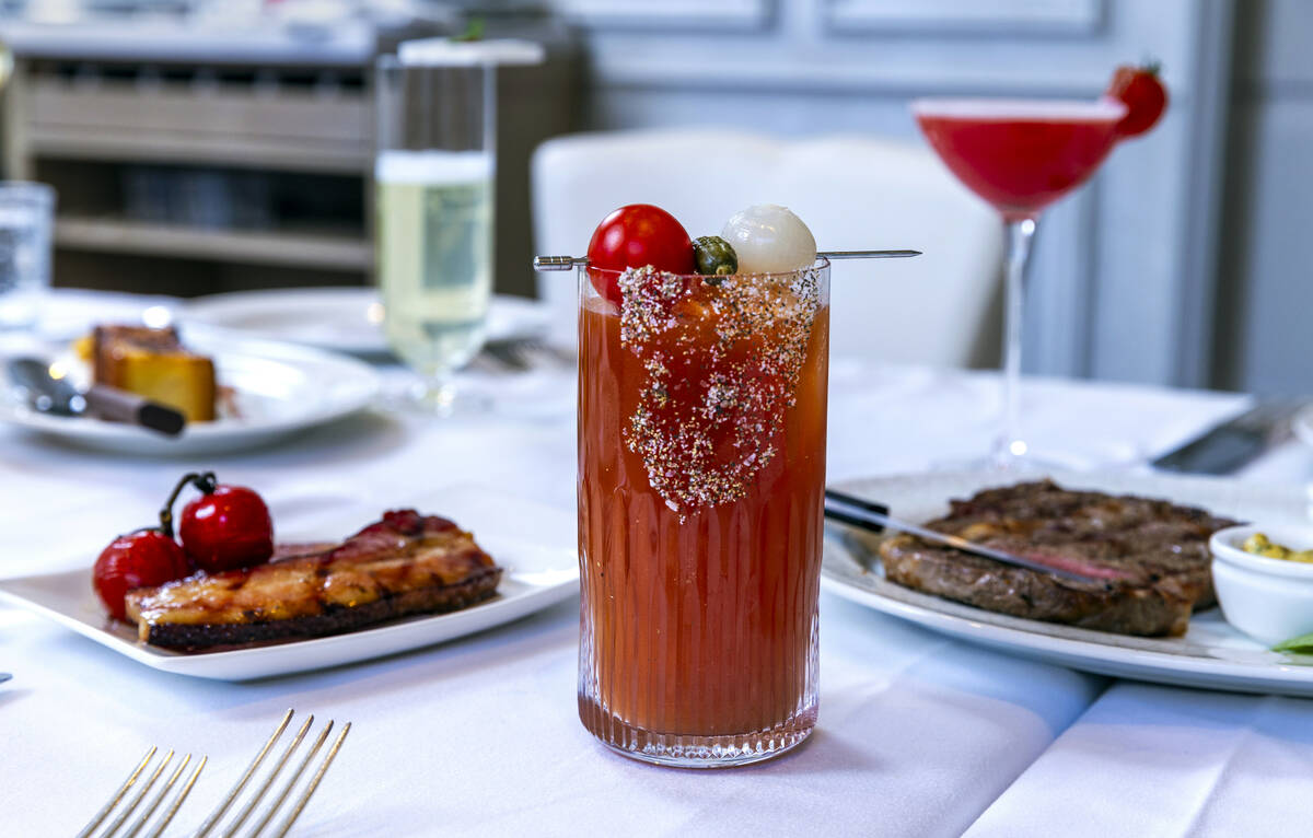 A Bloody Mary during brunch at LPM within the Cosmopolitan on Saturday, May 25, 2024, in Las Ve ...