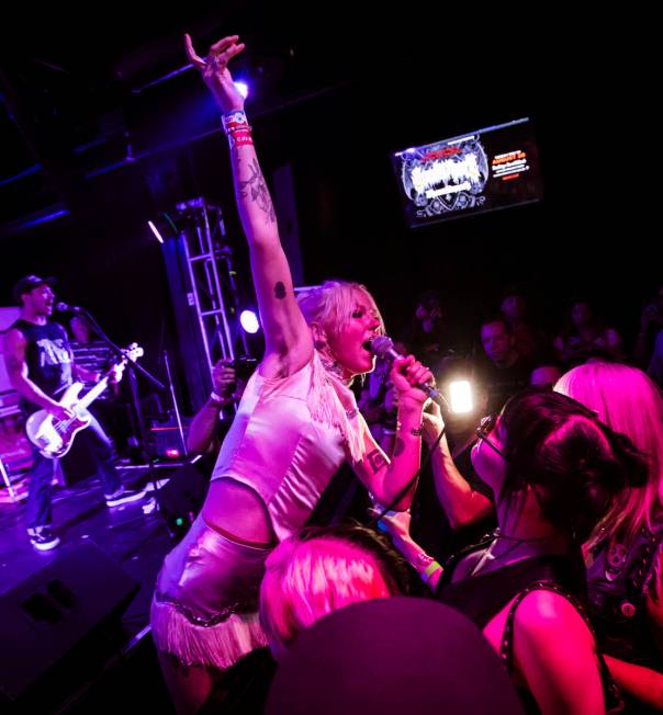 Slaughterhouse performs during a Punk Rock Bowling music festival club show at Backstage Bar &a ...