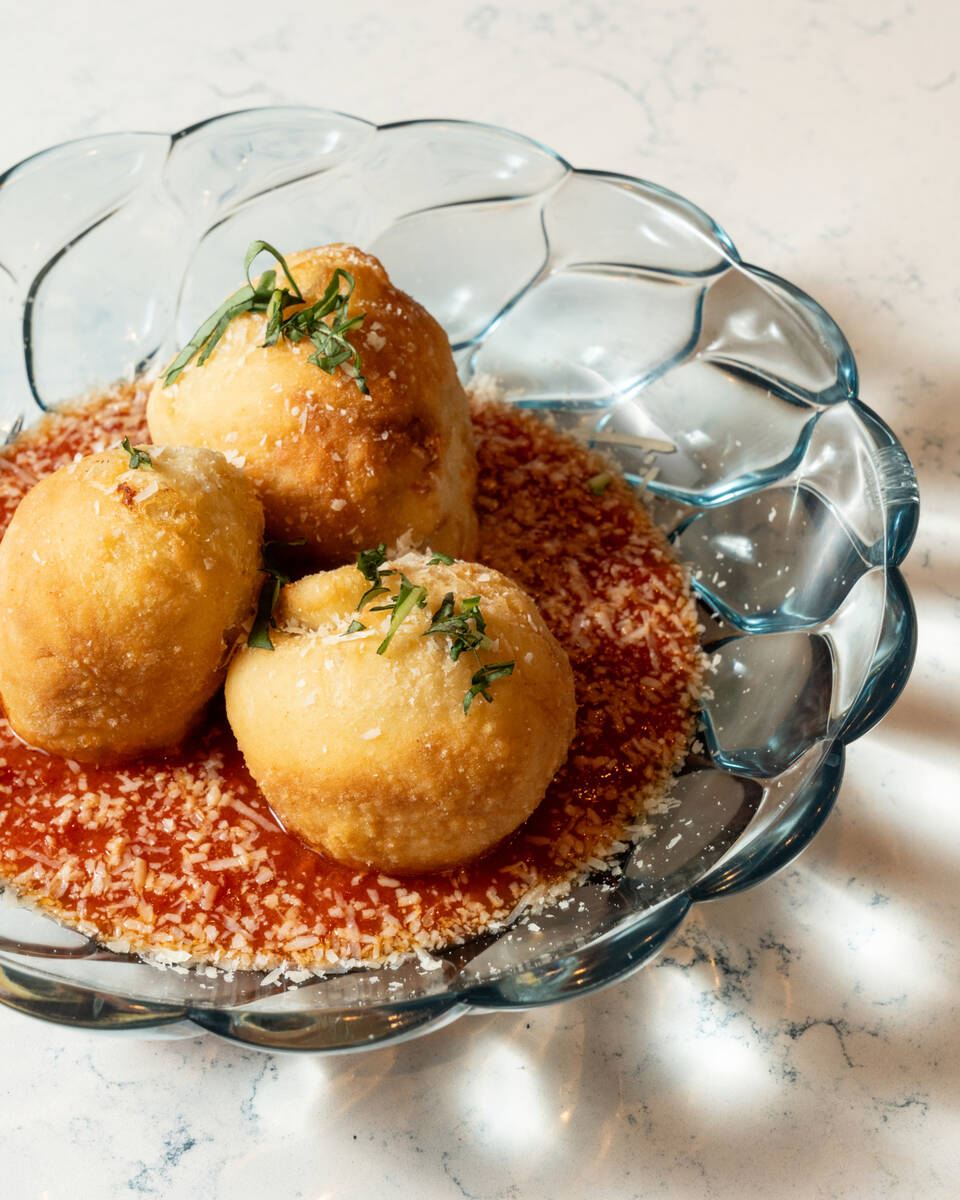 Arancini from Azzurra Wine Bar, set to open on June 7, 2024, in Henderson, in the Las Vegas Val ...