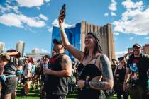 Fans take in a Bad Omens set during the Sick New World music festival at the Las Vegas Festival ...