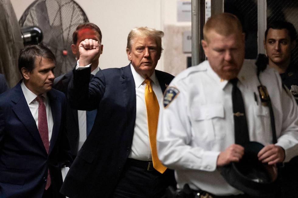 Former President Donald Trump arrives at Manhattan criminal court as jurors are expected to beg ...