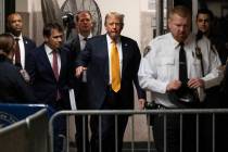 Former President Donald Trump arrives at Manhattan criminal court as jurors are expected to beg ...