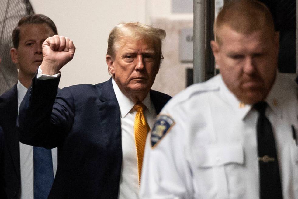 Former President Donald Trump arrives at Manhattan criminal court as jurors are expected to beg ...