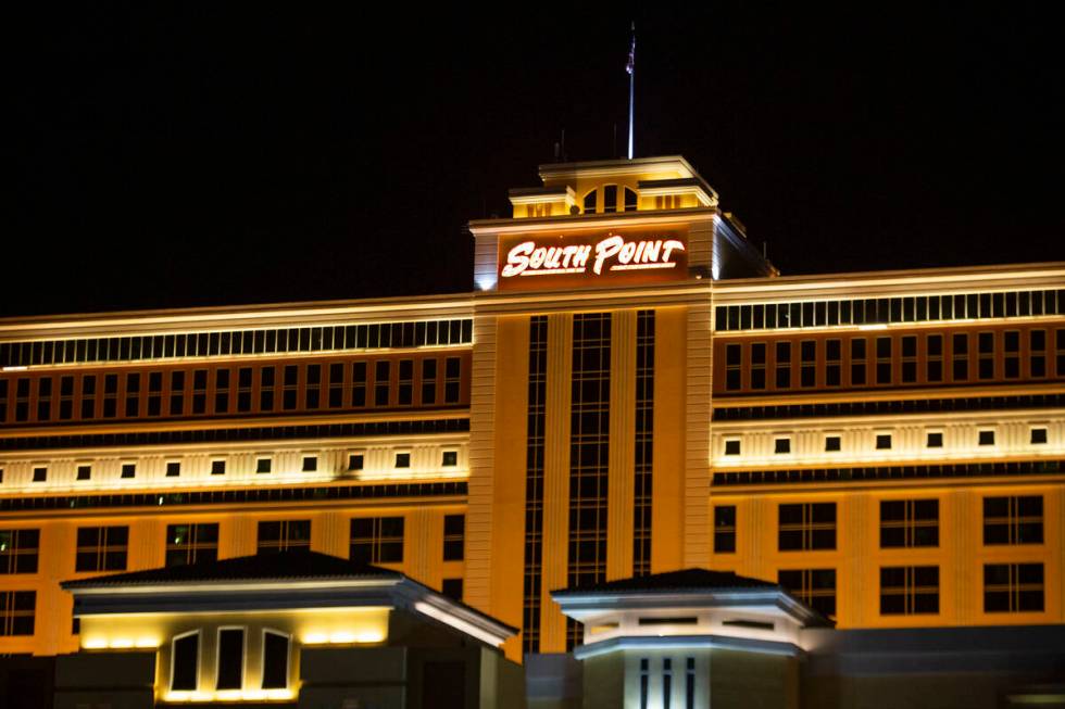 The South Point hotel-casino is seen on Monday, Oct. 5, 2020, in Las Vegas. (Ellen Schmidt/Las ...