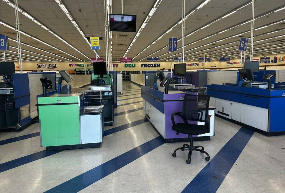 The empty inside of the 99 Cents Only store at 1200 S. Decatur Blvd. in Las Vegas on Wednesday, ...