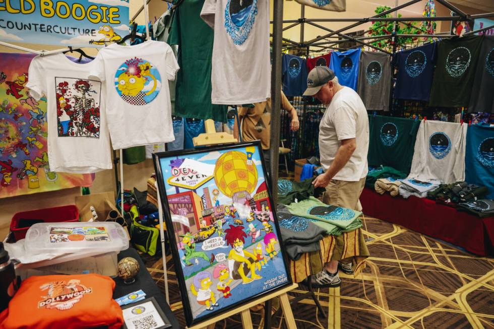 Grateful Dead merchandise is seen at Shakedown Street at the Tuscany Suites on Thursday, May 30 ...