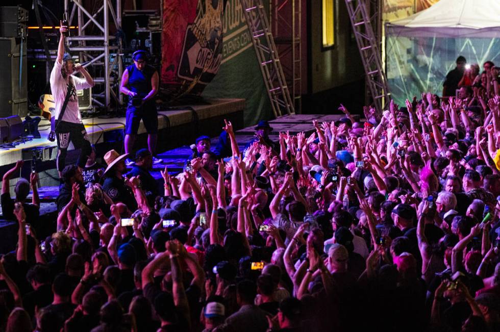 Gogol Bordello performs during the Punk Rock Bowling music festival at Downtown Las Vegas Event ...