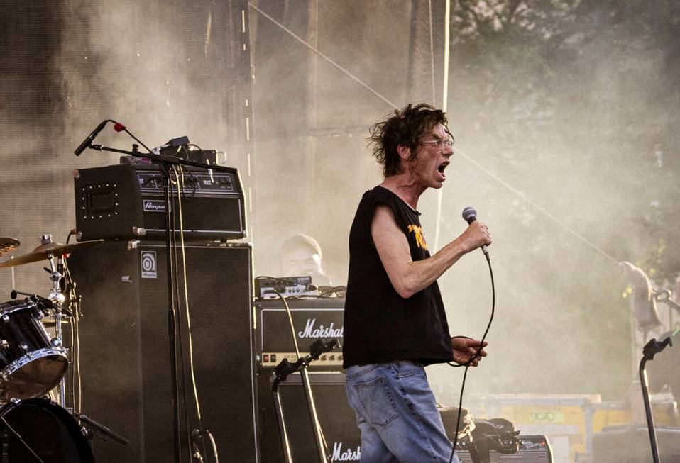 Dick Lucas of Subhumans performs during the Punk Rock Bowling music festival at Downtown Las Ve ...