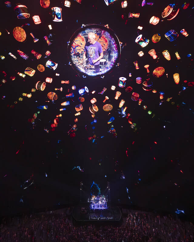 A photo of Bill Walton, NBA legend and known Grateful Dead fan, is shown inside the Sphere in L ...