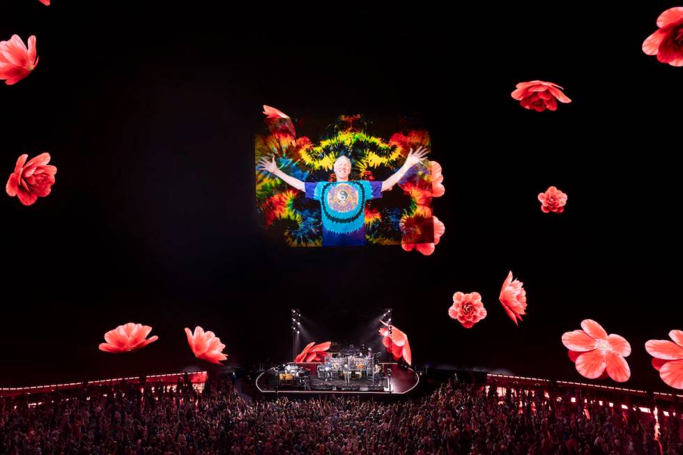 A photo of Bill Walton, NBA legend and known Grateful Dead fan, is shown inside the Sphere in L ...