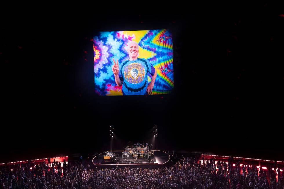 A photo of Bill Walton, NBA legend and known Grateful Dead fan, is shown inside the Sphere in L ...