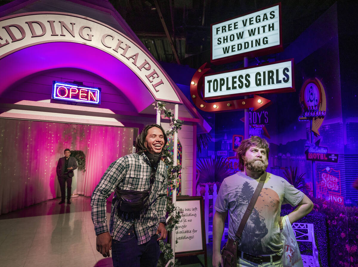 Adelwis Teran of Nashville tours the Hangover suit during a tour of Madame Tussauds Las Vegas w ...