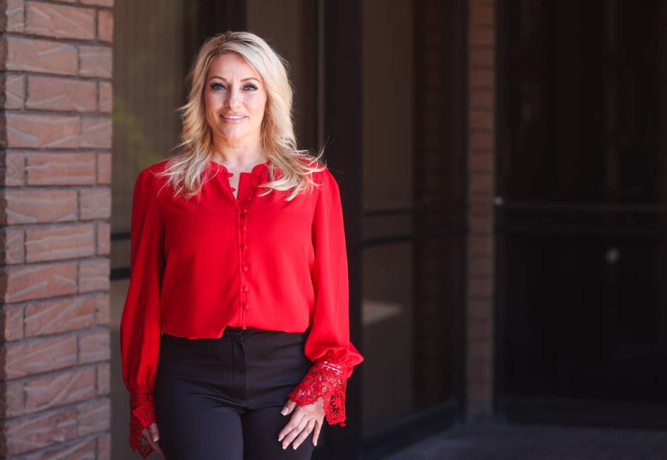 Irina Hansen, Las Vegas mayoral candidate and local businesswoman, poses for a portrait at the ...