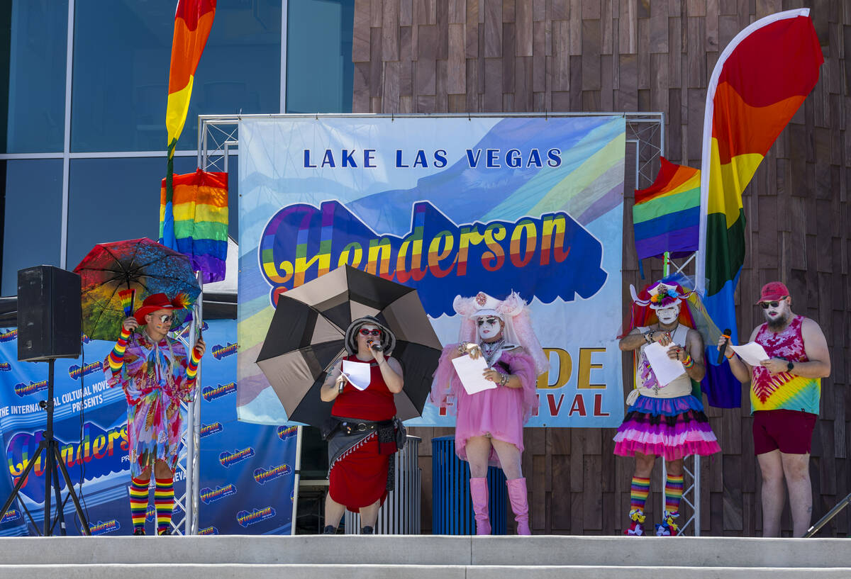 Members with the Sin Sity Sisters of Perpetual Indulgence read a welcoming prayer and group tex ...