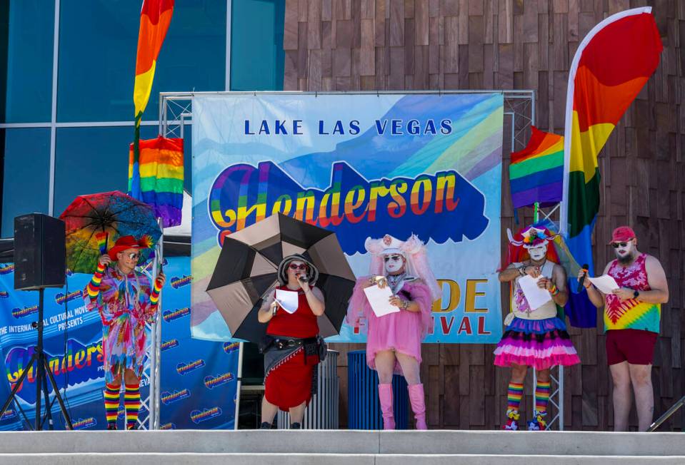 Members with the Sin Sity Sisters of Perpetual Indulgence read a welcoming prayer and group tex ...