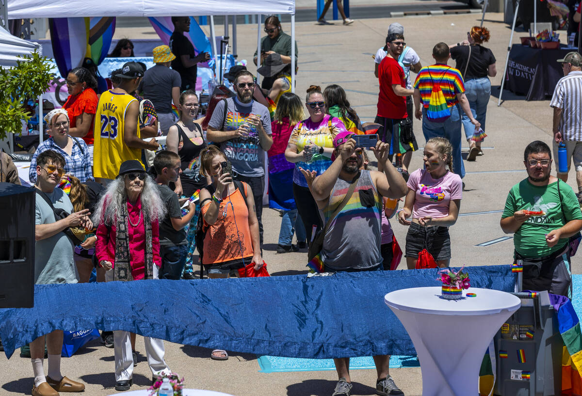 Attendees enjoy watching some live performances during the 4th Annual Henderson Pride Festival ...