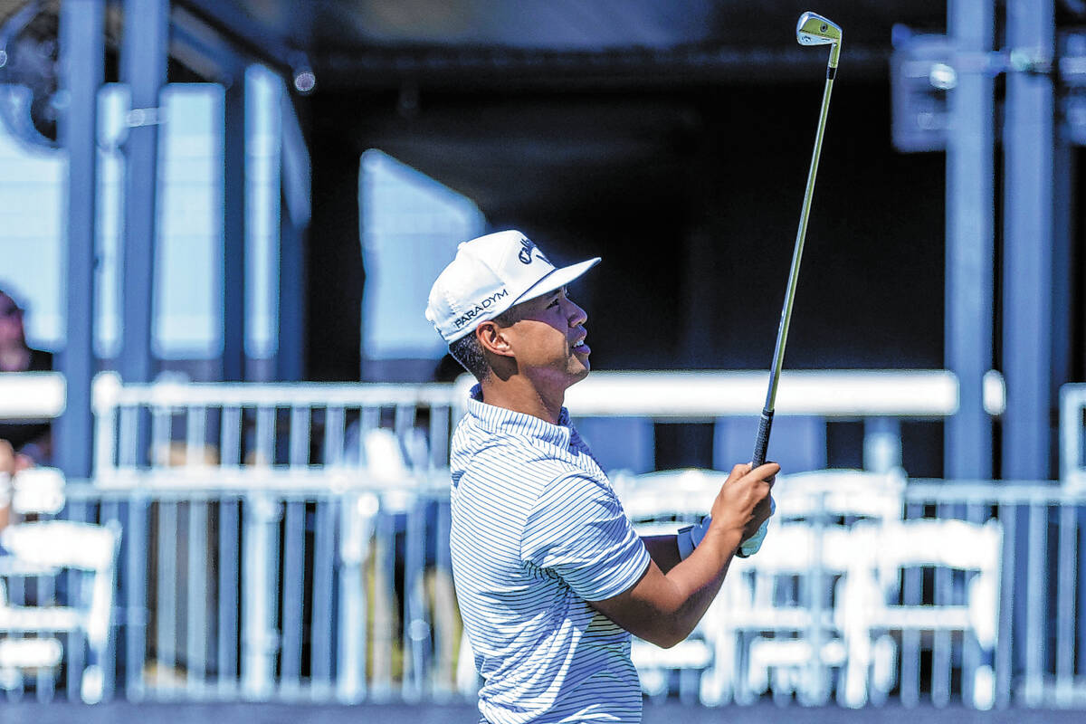 Isaiah Salinda at the Shriners Children's Open from TPC Summerlin on Saturday, Oct. 14, 2023, i ...