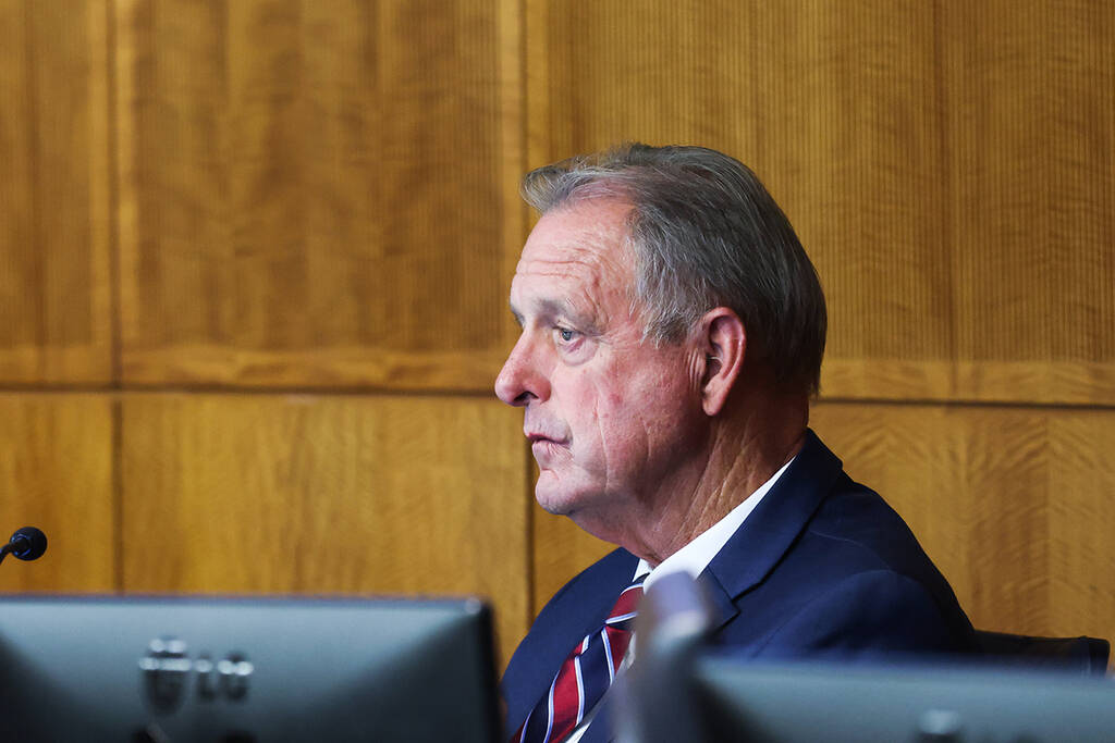 Former Mayor John Lee at North Las Vegas City Hall, Wednesday, Aug. 3, 2022. (Rachel Aston/Las ...