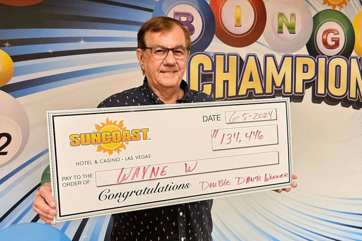 Wayne W. won $134,446 Wednesday, June 5, 2024, at Suncoast Casino in Las Vegas. (Suncoast)