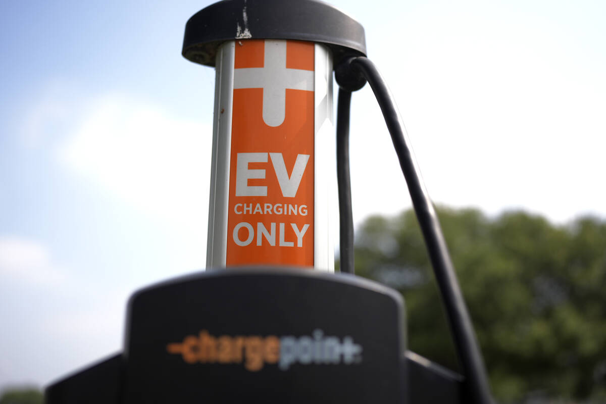 An EV charging station is seen Thursday, May 9, 2024, in San Antonio. Many Americans still aren ...