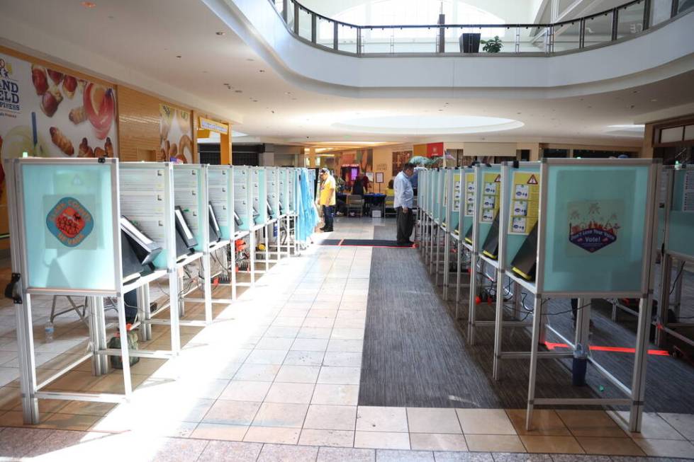 Galleria At Sunset Mall polling location on Saturday, May 25, 2024, in Henderson. (Madeline Car ...