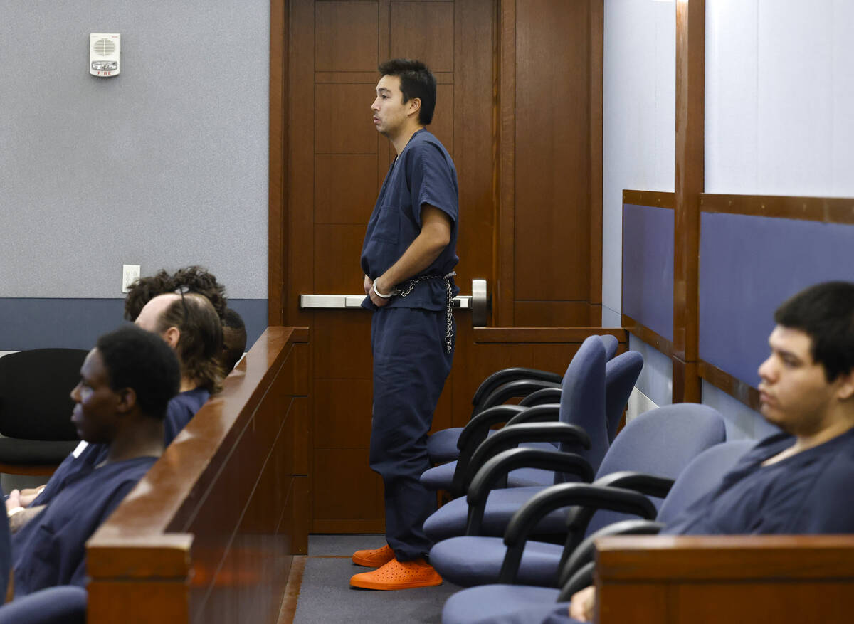 Colin Czech, a murder suspect, appears in court during a hearing at the Regional Justice Center ...