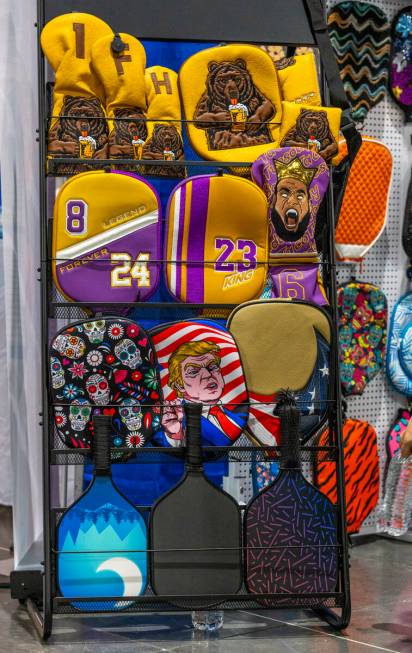 Decorative paddle covers are available from Caesar Sport during the World Pickleball Convention ...