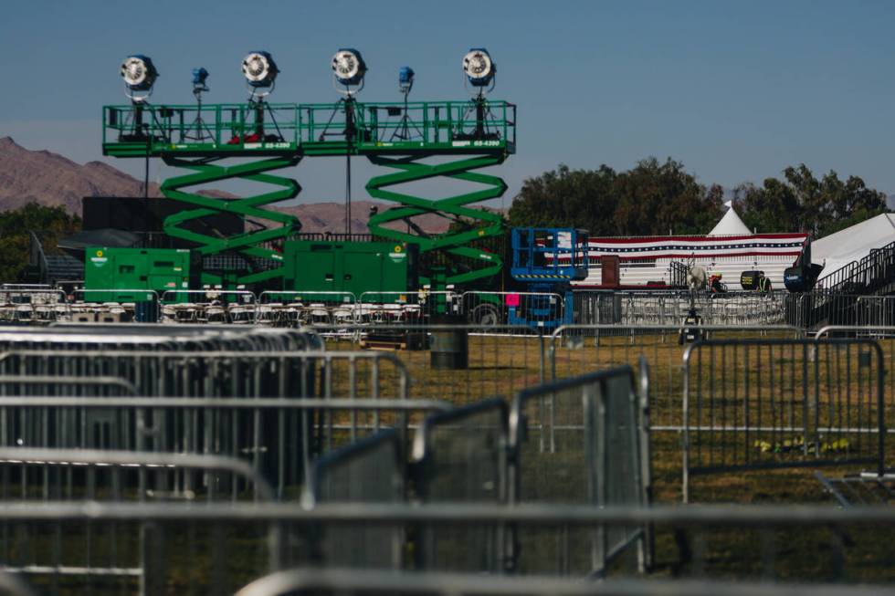 An area is set up for former President Donald Trump’s June 9 rally in Sunset Park on Sat ...