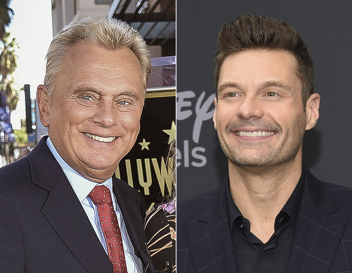 Pat Sajak, left, and Ryan Seacrest. Seacrest will become the new “Wheel of Fortune” host af ...