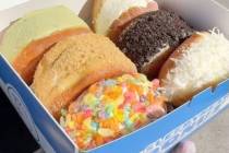 A selection of doughnuts from Sleepyhead Donut, which opened in late spring 2024 in east Las Ve ...