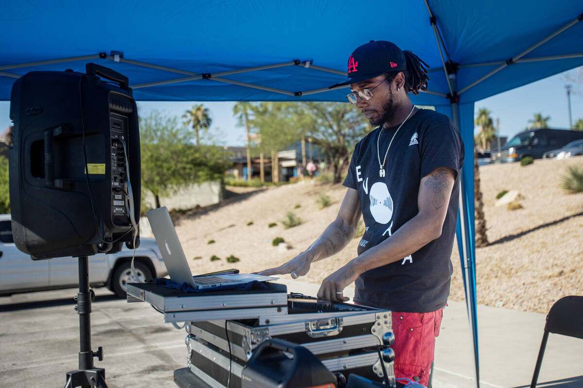 Herbert “DJ Dizz” Jones performs during the Nevada Primary Day Elections on Tuesd ...