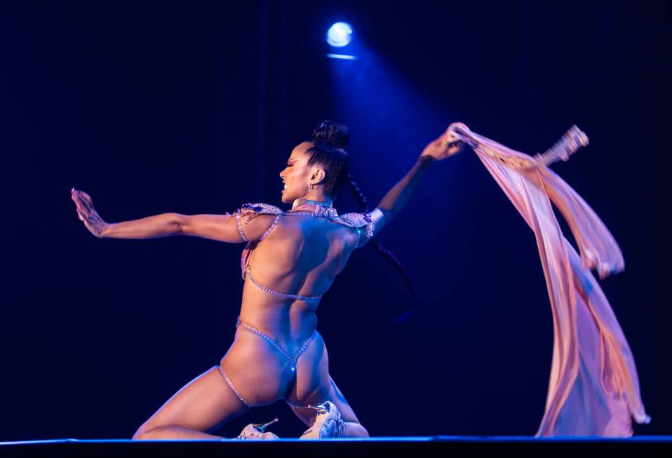 Ms. B LaRose, of Chicago, competes for M- Exotic World in the Burlesque Hall of Fame’s 3 ...