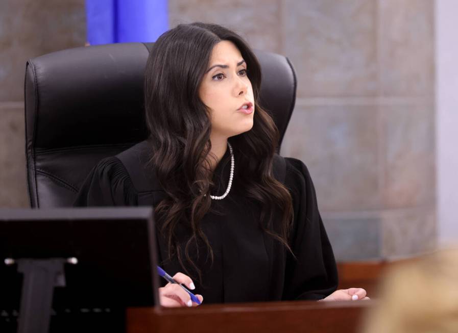 Justice of the Peace Nadia Wood presides during a court hearing for Diaja Smith, 23, and Jacoby ...