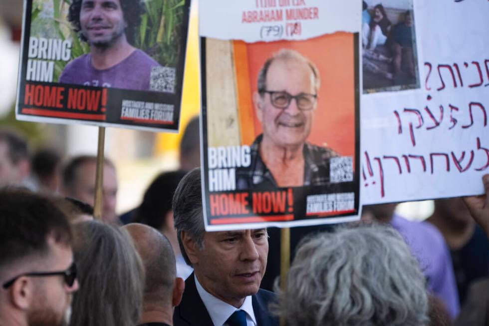 U.S. Secretary of State Antony Blinken meets families and supporters of Israeli hostages held b ...
