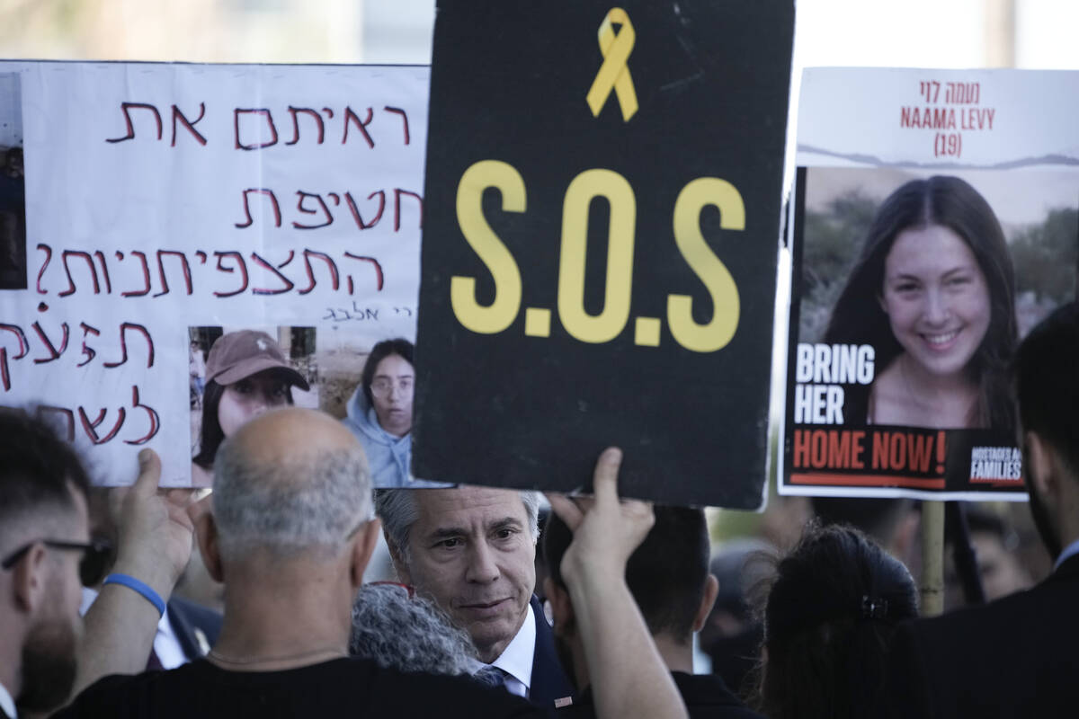 U.S. Secretary of State Antony Blinken meets families and supporters of Israeli hostages held b ...