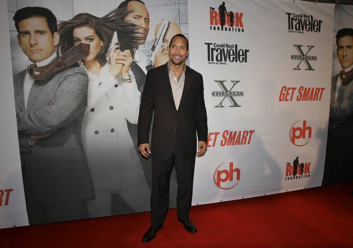 Actor Dwayne Johnson arrives at a charity screening of 'Get Smart' during the CineVegas Film Fe ...