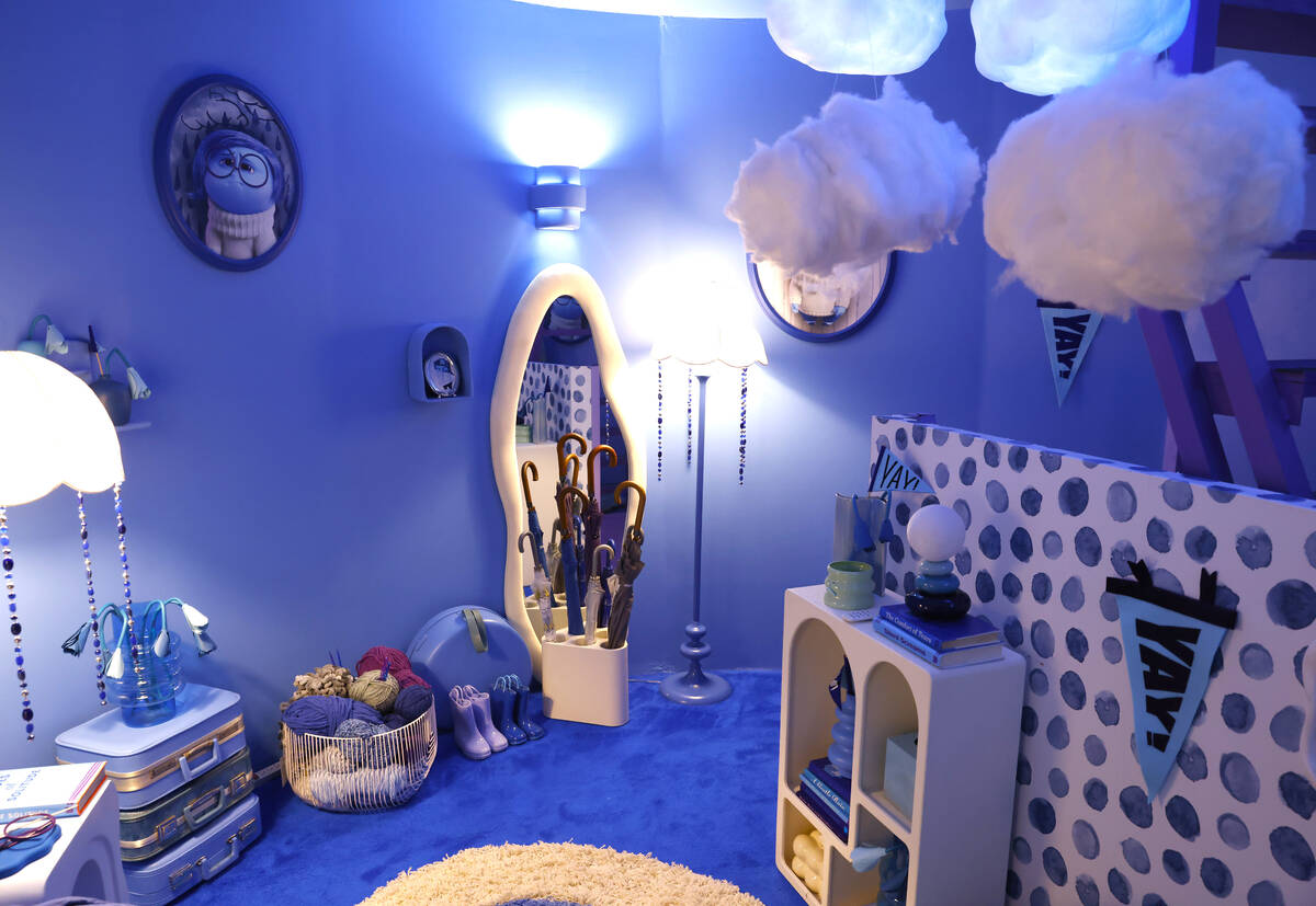 A den with the theme of Sadness is pictured at an "Inside Out 2"-themed property with ...