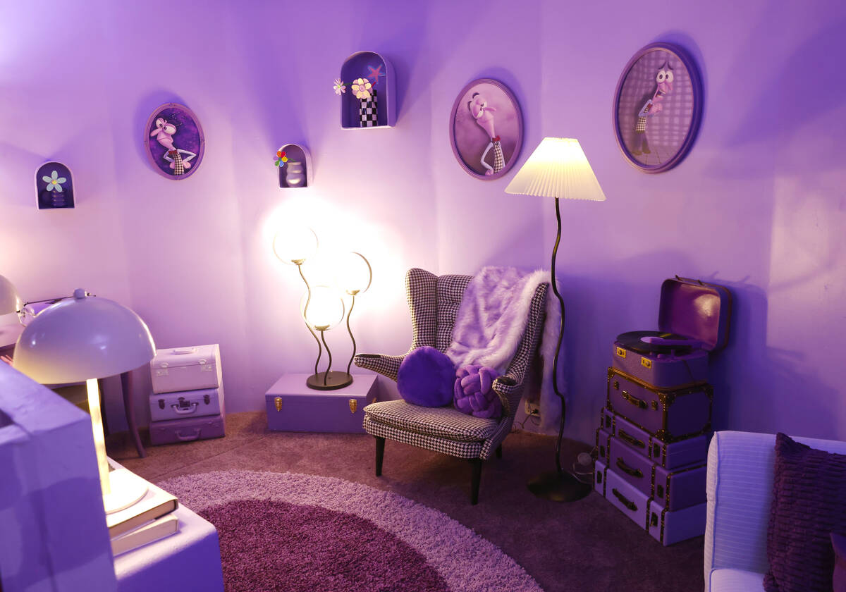 A den with the theme of Fear is pictured at an "Inside Out 2"-themed property with ro ...