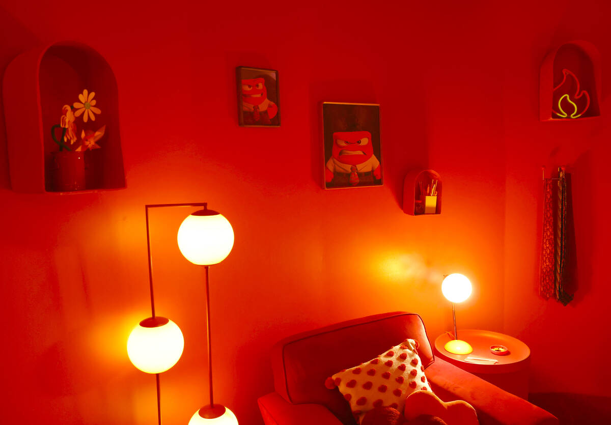 A den with the theme of Anger is pictured at an "Inside Out 2"-themed property with r ...