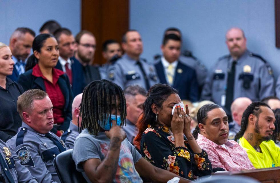 Family members and others react during testimony during Jemarcus Williams’ sentencing fo ...