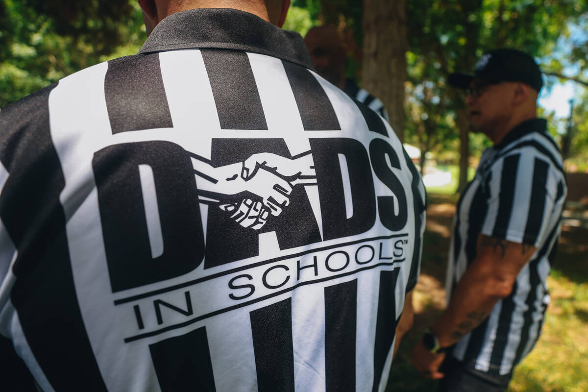 Christian Garcia sports his Dads in Schools shirt at Fox Ridge Park on Saturday, June 15, 2024, ...