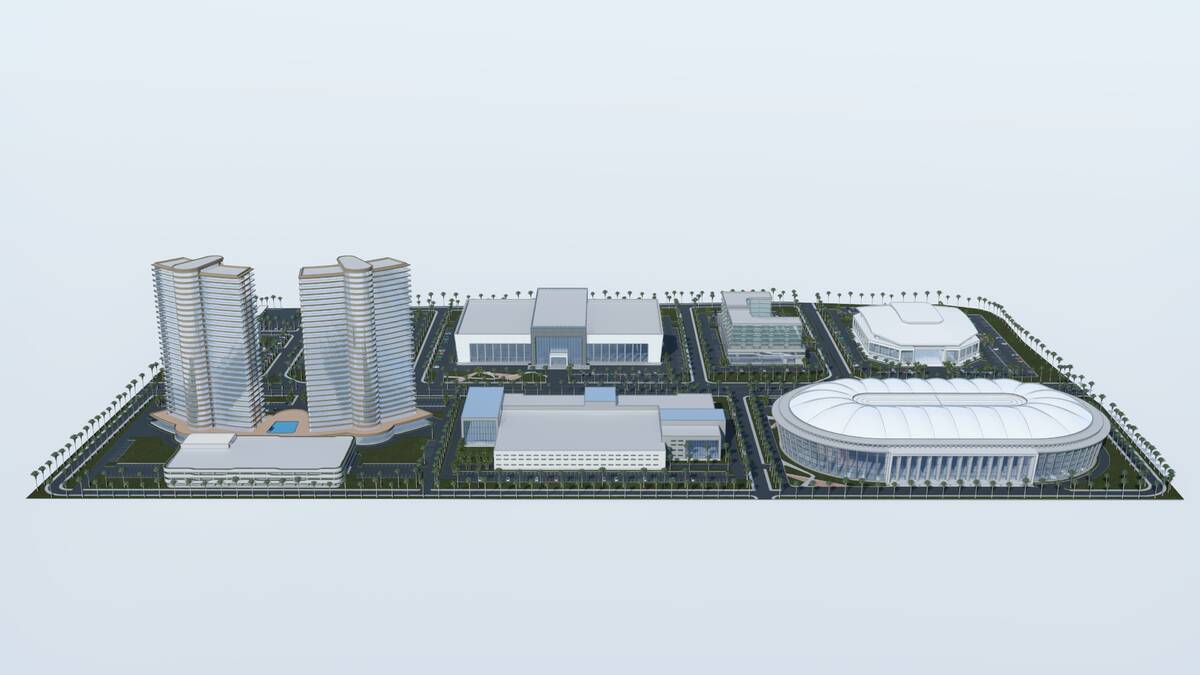 A rendering shows the elements of the proposed $1.2 billion Z Athlete Village planned for South ...
