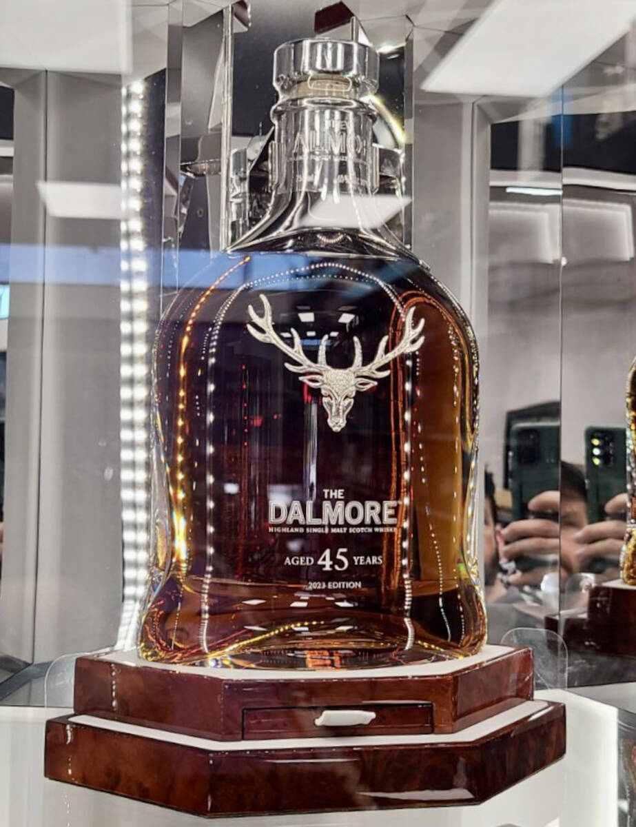 A bottle of the Dalmore 2023 Edition 45 Year Old whisky is priced at about $22,000 at DB Wine & ...