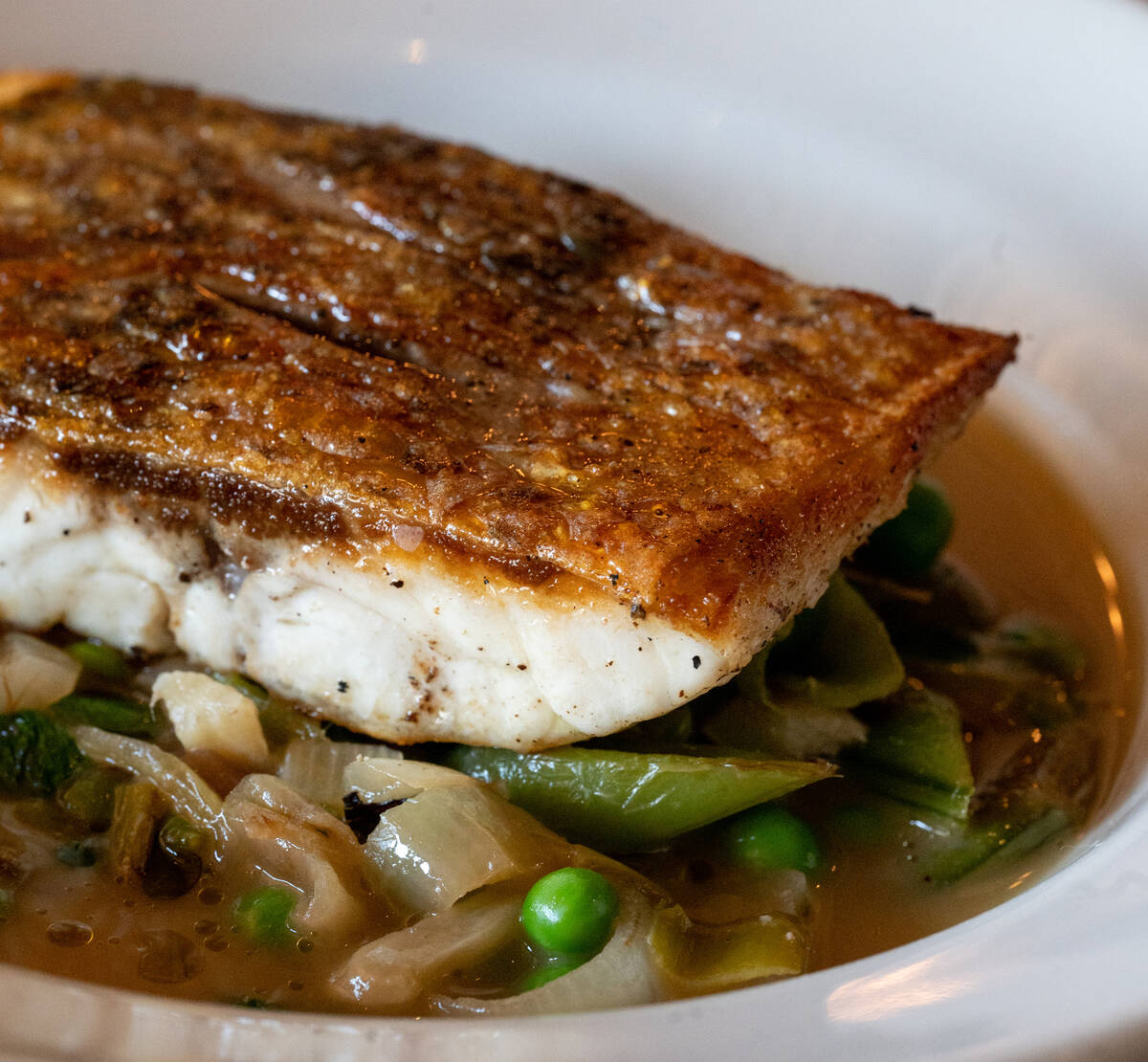 Striped bass from Gjelina, a California cuisine restaurant set to open in 2024 at The Venetian ...