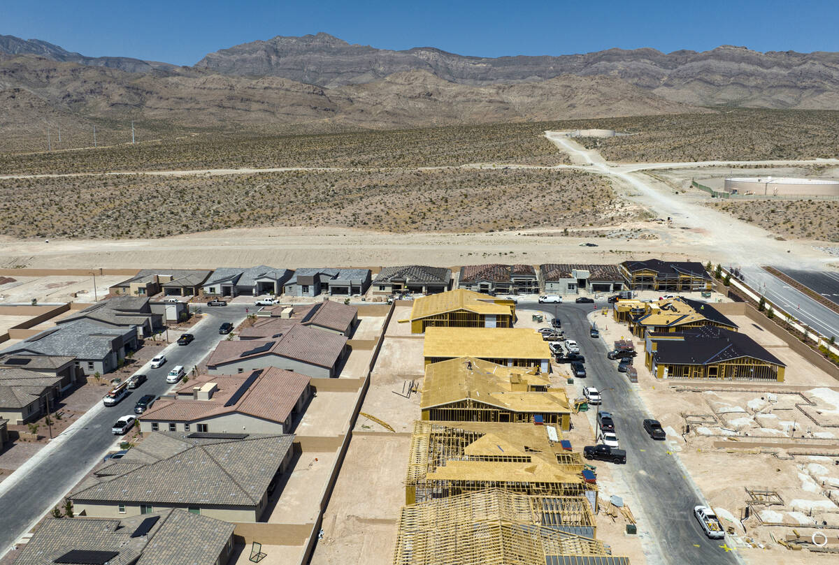 Construction is underway for a new housing development in the northwest portion of Las Vegas ne ...
