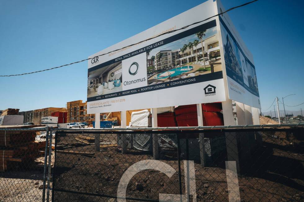 Otonomus Hotel is seen while under construction at East Russell Road and South Decatur Boulevar ...